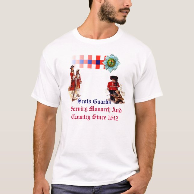 Camiseta T-shirt 1642 escocês das guardas (Frente)