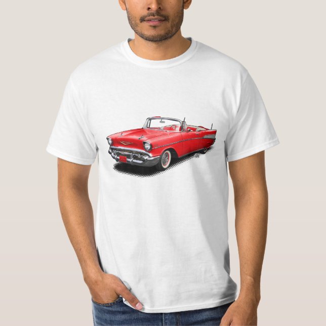 Camiseta T-shirt 1957 de Bel Air do vermelho (Frente)