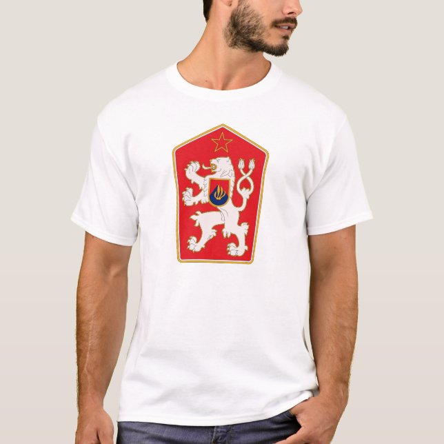 Camiseta T-shirt 1960 da brasão de Checoslováquia (Frente)