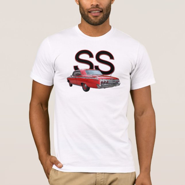 Camiseta T-shirt 1962 dos SS do Impala de Chevy do vermelho (Frente)
