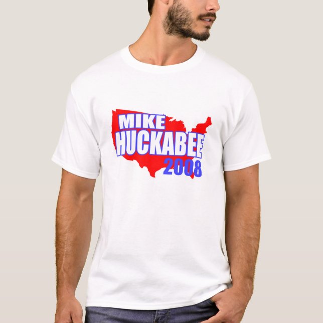 Camiseta T-shirt 2008 vermelho de Mike Huckabee América (Frente)