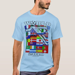 Camiseta T-shirt 2010 azul principal do futebol do