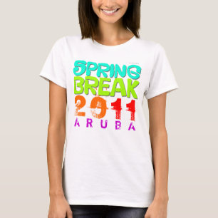 Camiseta T-shirt 2011 do branco de Aruba das férias da