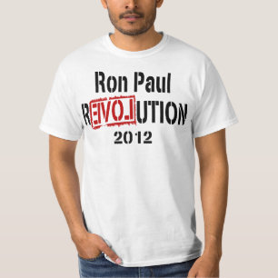 Camiseta T-shirt 2012 da revolução de Ron Paul
