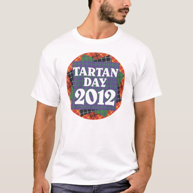 Camiseta T-shirt 2012 do dia do Tartan (Frente)