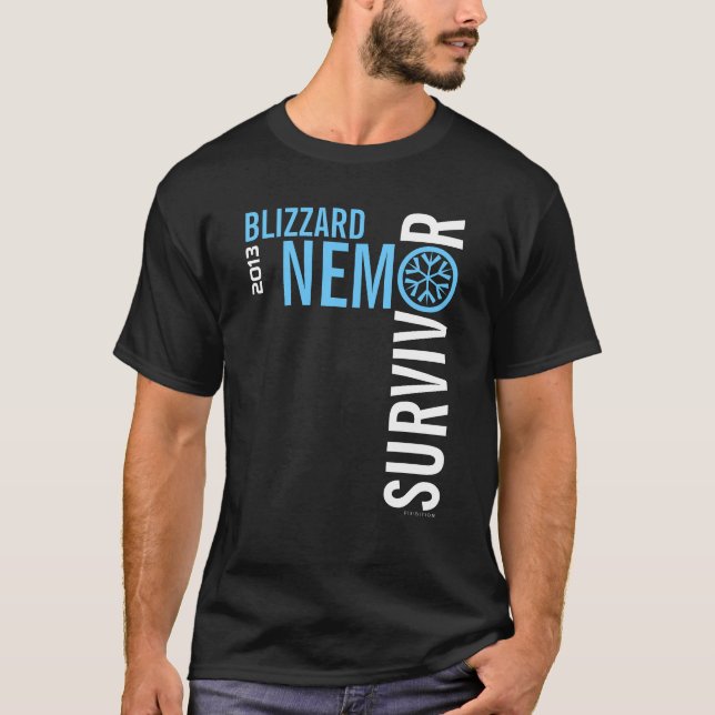 Camiseta T-shirt 2013 do sobrevivente de Nemo do blizzard 4 (Frente)