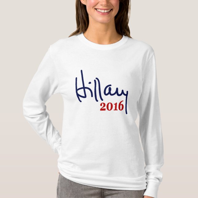 Camiseta T-shirt 2016 da assinatura de Hillary (Frente)