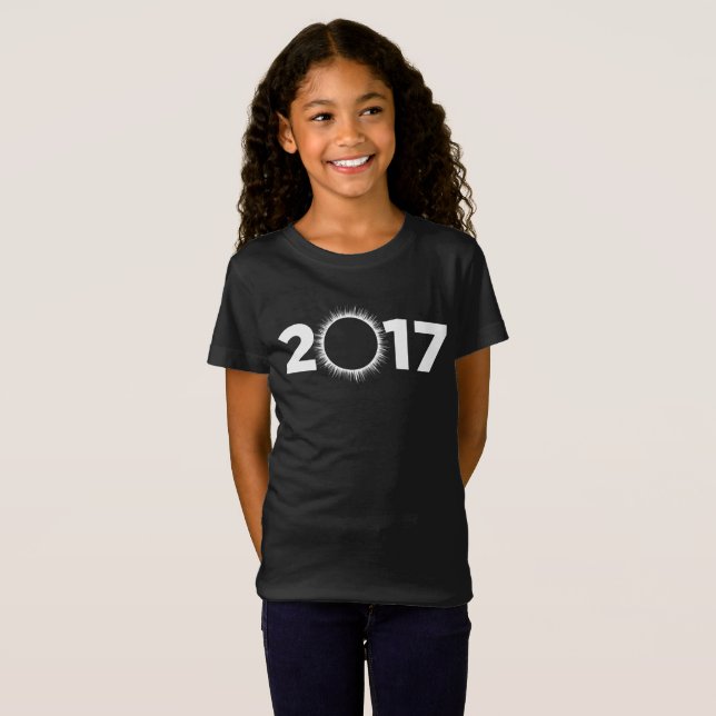 Camiseta T-shirt 2017 americano do eclipse total da menina (Frente Completa)