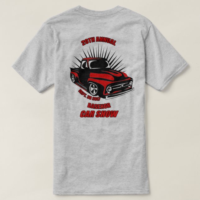 Camiseta T-shirt 2017 da feira automóvel de Basehor (Verso do Design)