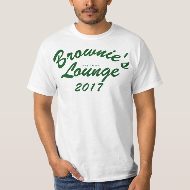 Camiseta T-shirt 2017 da sala de estar da brownie (Frente)