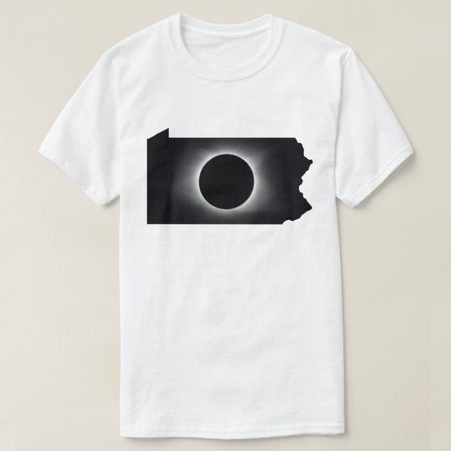 Camiseta T-Shirt 2024 Total Solar Eclipse Pensilvânia (Frente do Design)