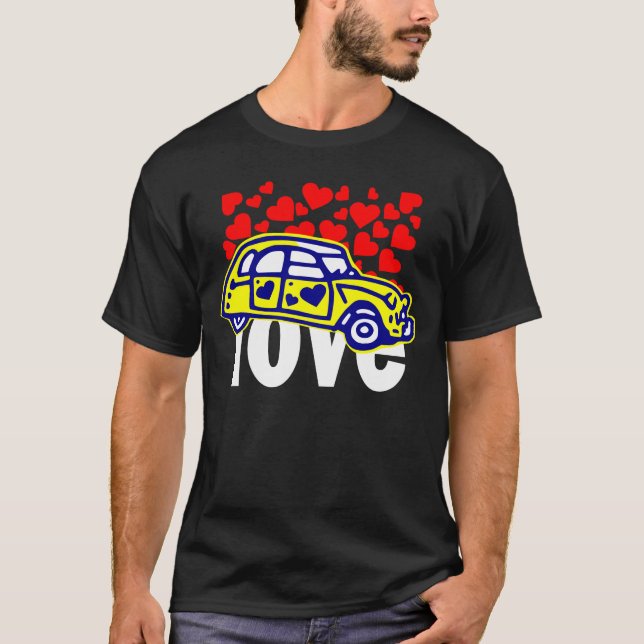 Camiseta t-shirt 2CV coeur (Frente)