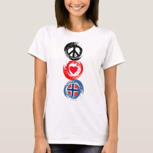 Camiseta T-shirt 3 da paz do amor de Noruega