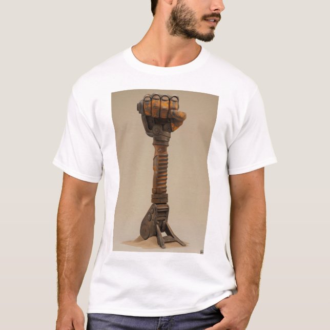Camiseta T-Shirt 3D Remerente poderoso do martelo-punho-pun (Frente)