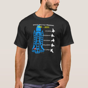Camiseta T-shirt 5 das missões de vaivém espacial