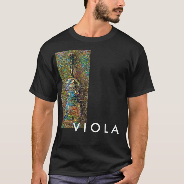 Camiseta T-shirt abstrato dos trabalhos de arte da viola (Frente)