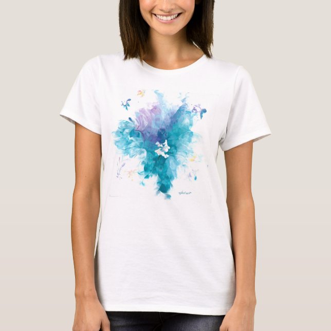 Camiseta T-shirt abstrato Floral (Frente)