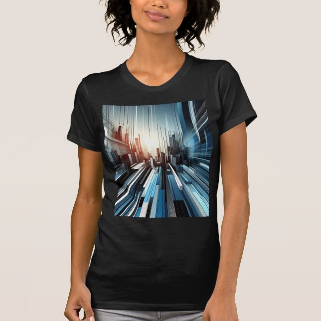 Camiseta T-shirt abstrato Geométrica da Mulher (Frente)