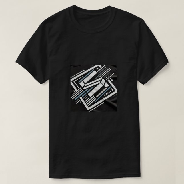 Camiseta T.shirt abstrato geométrica - geomatria negra (Frente do Design)