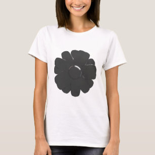 Camiseta T-Shirt abstrato Metálico do Flor de Prata
