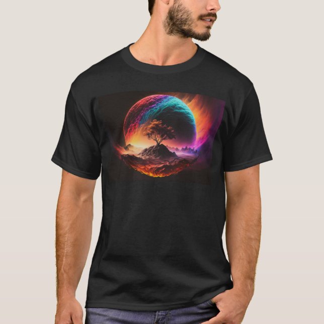 Camiseta T-Shirt abstrato natural colorido (Frente)