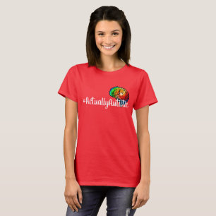 Camiseta T-shirt #actuallyautistic do cérebro do arco-íri