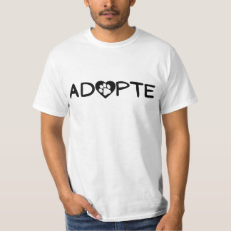 Camiseta T-SHIRT Adopte une patte de chat dans un cœur