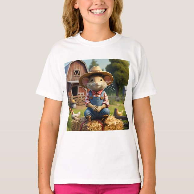 Camiseta T-Shirt Adorable Farmer Mouse (Frente)