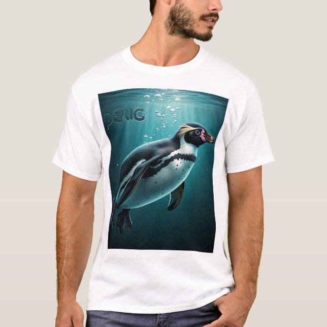 Camiseta T-Shirt Adorable Penguin Splash (Frente)