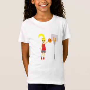 Camiseta T-shirt adorável do basquetebol das meninas