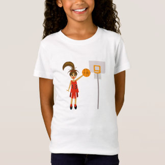 Camiseta T-shirt adorável do basquetebol das meninas