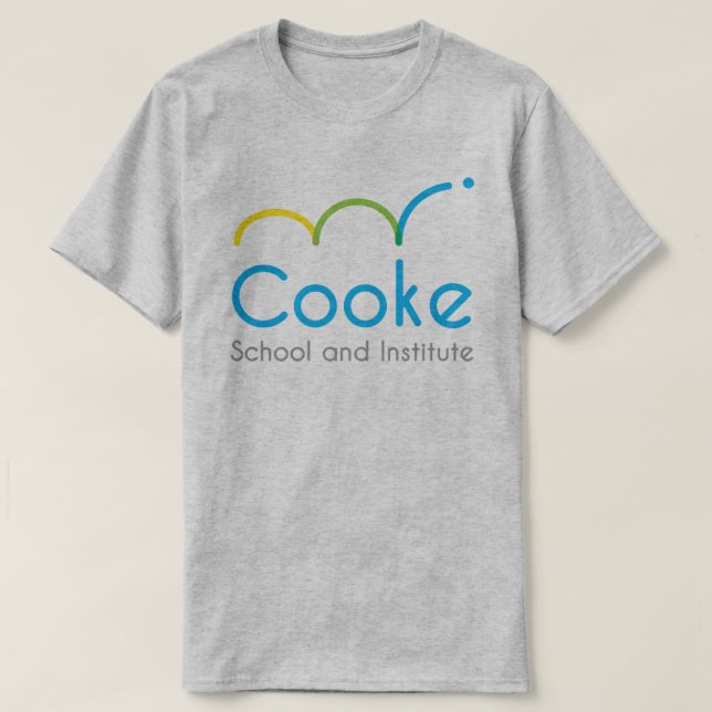 Camiseta T-shirt ADULTO do logotipo de Cooke, cinza (Frente do Design)