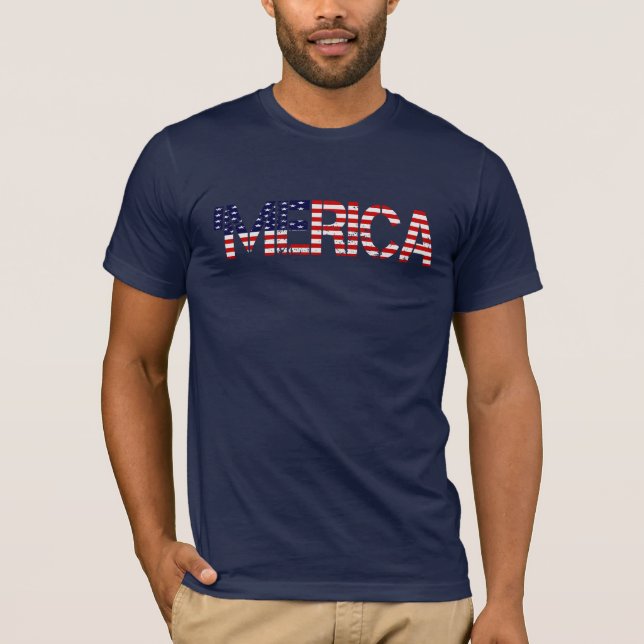 Camiseta 'T-shirt afligido da BANDEIRA de MERICA E.U. (Frente)