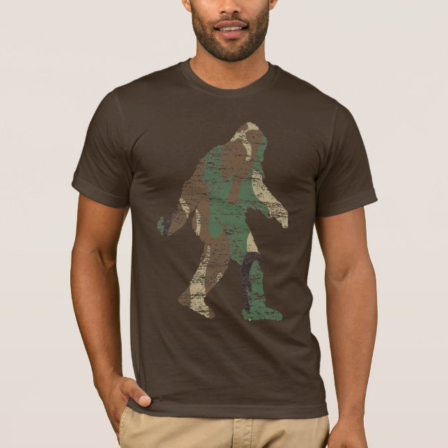Camiseta T-shirt afligido de Camo Sasquatch (Frente)