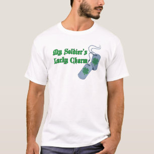 Camiseta T-shirt afortunado do encanto do meu soldado