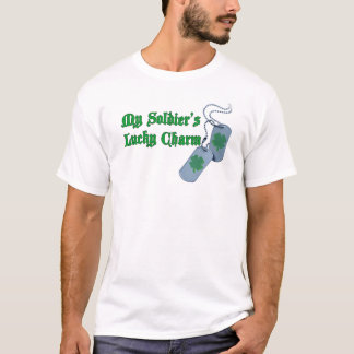 Camiseta T-shirt afortunado do encanto do meu soldado
