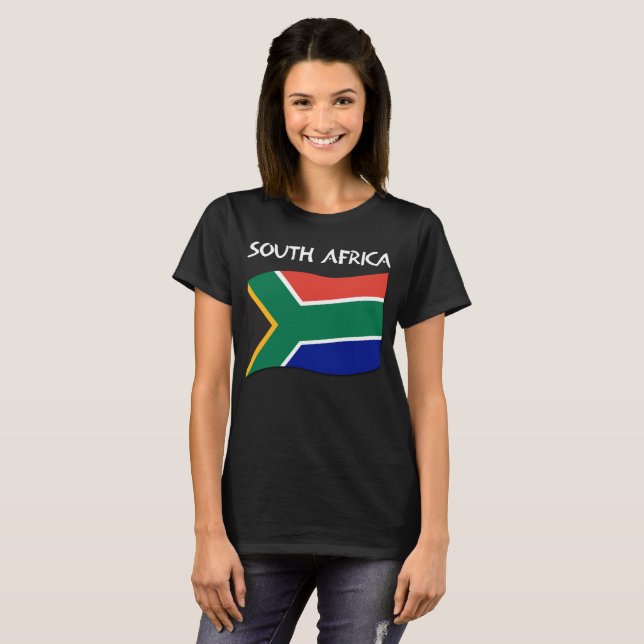 Camiseta - T-shirt africano da bandeira - senhoras sul II (Frente Completa)