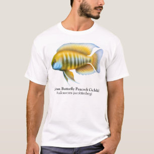Camiseta T-shirt africano da cichlidae do pavão de