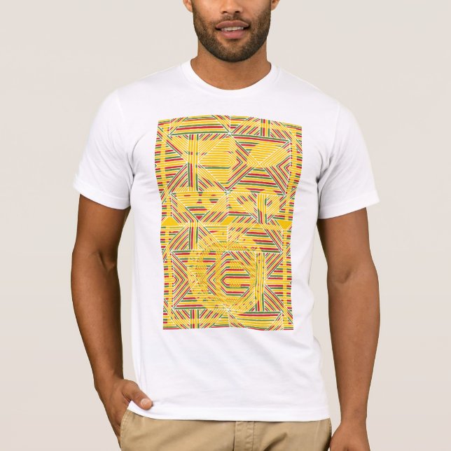 Camiseta T-shirt africano na moda do teste padrão de PAGA™ (Frente)
