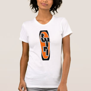 Camiseta T-shirt alaranjado da camisola de alças do Twirl