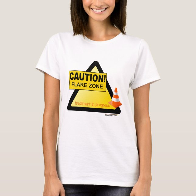 Camiseta T-shirt alaranjado do cone da zona do alargamento (Frente)