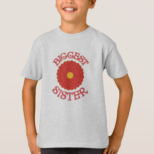 Camiseta T-shirt alaranjado e amarelo da irmã mais velha d