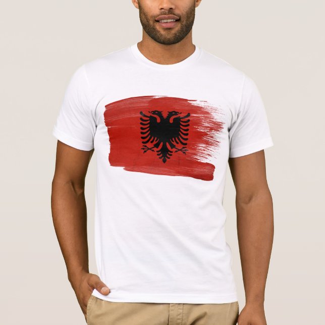 Camiseta T-shirt albanês da bandeira (Frente)