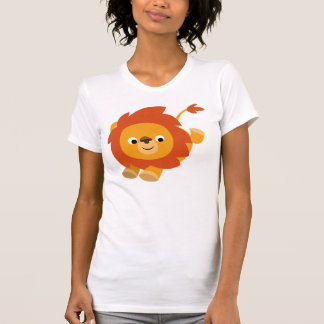 Camiseta T-shirt alegre bonito das mulheres do leão dos