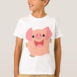 Camiseta T-shirt alegre das crianças do porco dos desenhos