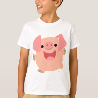 Camiseta T-shirt alegre das crianças do porco dos desenhos