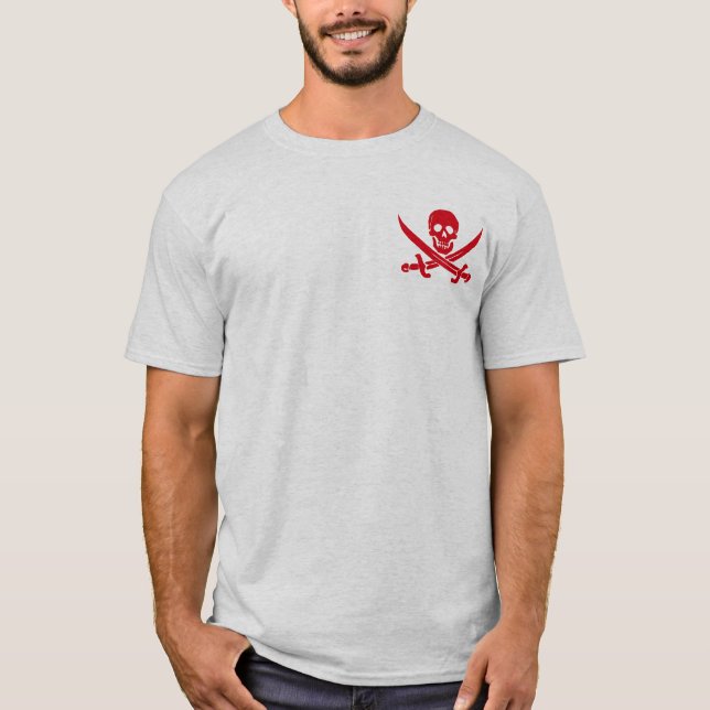 Camiseta T-shirt alegre de Roger do pirata da espada (Frente)