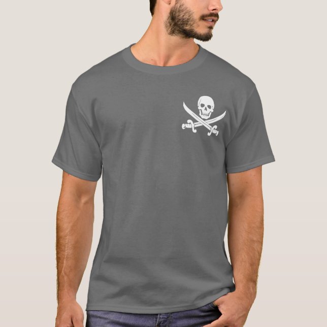 Camiseta T-shirt alegre de Roger do pirata da espada (Frente)