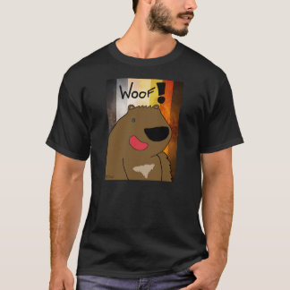 Camiseta T-shirt alegre do Woof do urso dos desenhos
