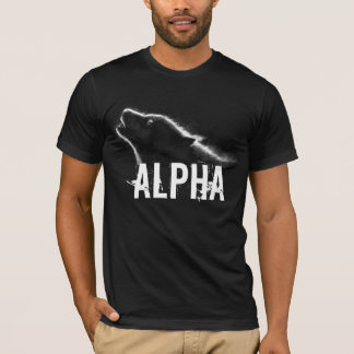 Camiseta T-shirt alfa do lobo - preto